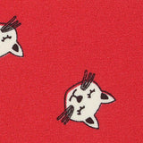 White Cartoon-Cat Linen-Look, Polyester — texture