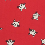 White Cartoon-Cat Linen-Look, Polyester
