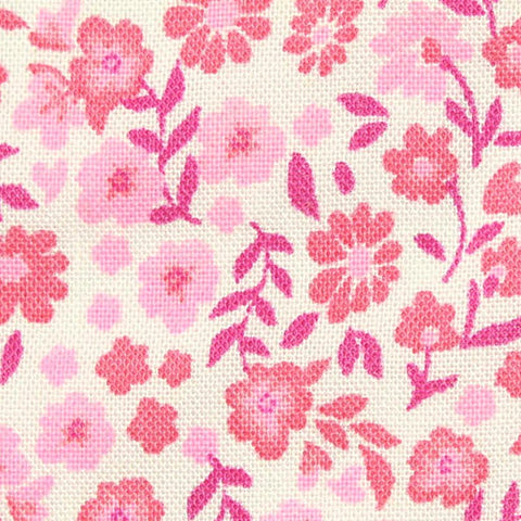 Pink Floral Woven, Viscose, 120 gsm