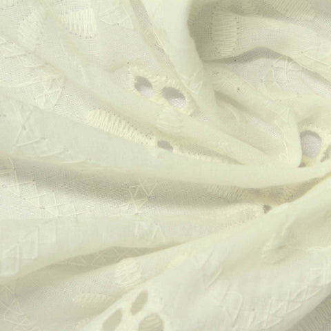 Cream Geometric Voile, Cotton
