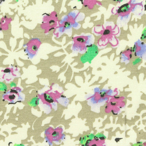 Pink Flowers Knit, Viscose, 200 gsm