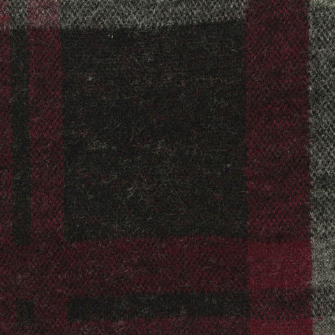 Dark Grey Bold-Plaid Jacquard, Poly-Viscose