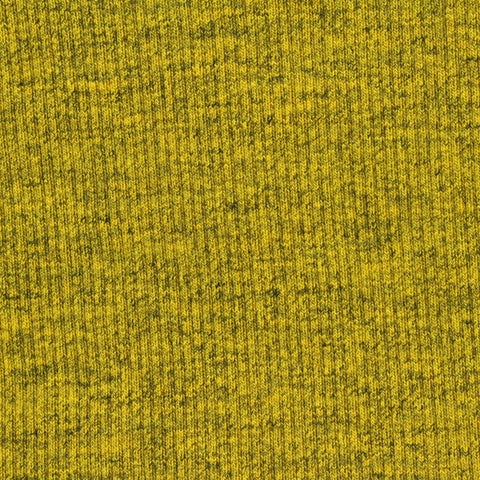 Yellow Marl Rib Knit, Cotton-Poly