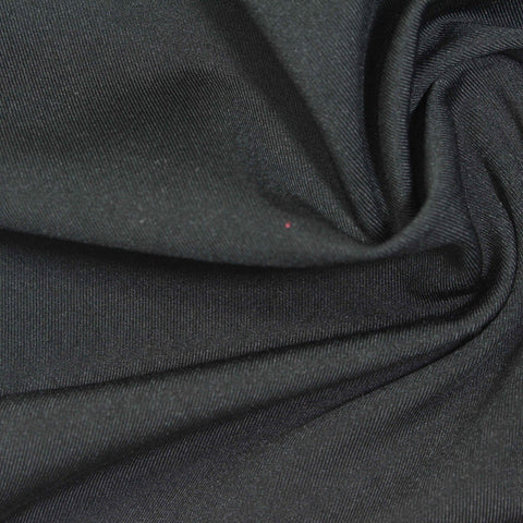 Polyester Stretch Sateen Fabric, 240 gsm — Black