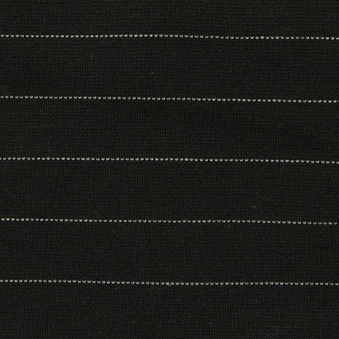 White Horizontal-Stripe Ponte Knit, Viscose-Nylon, 260 gsm