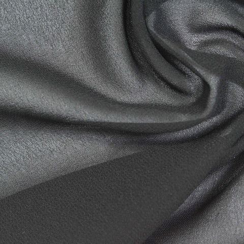 100% Polyester Chiffon Fabric, 92 gsm, 145 cm — Black