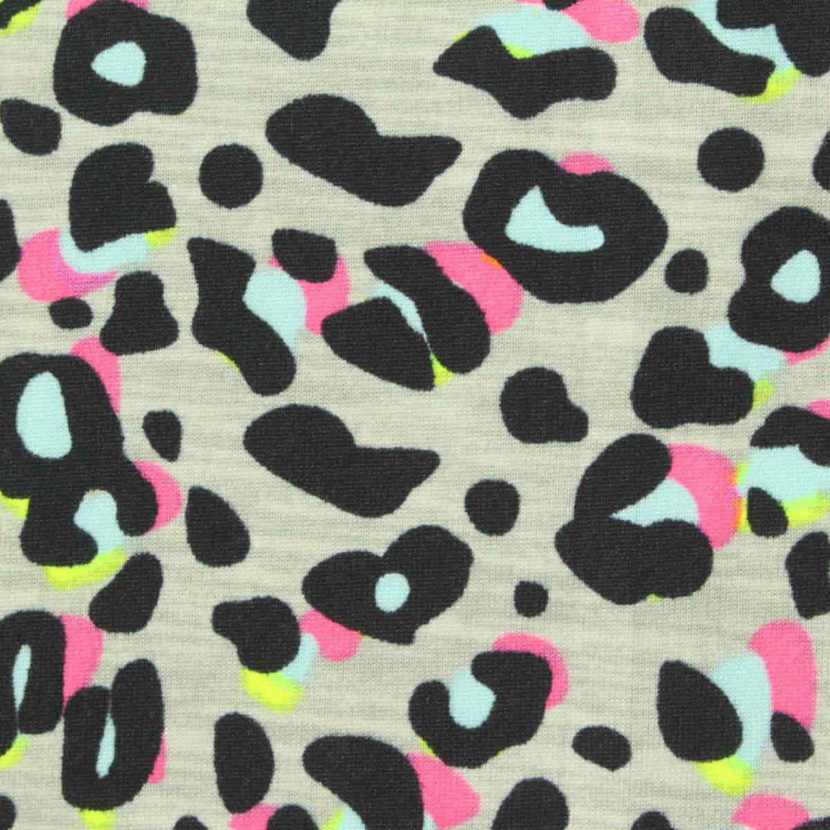 Black Leopard Milk Silk Knit, Polyester, 160 gsm