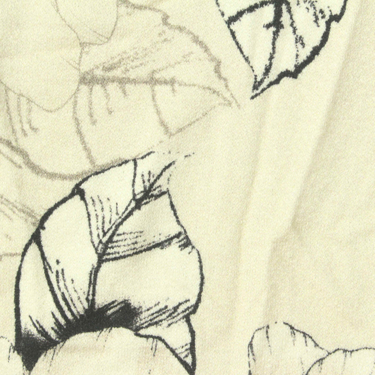 Black Floral Linen-Look, Viscose