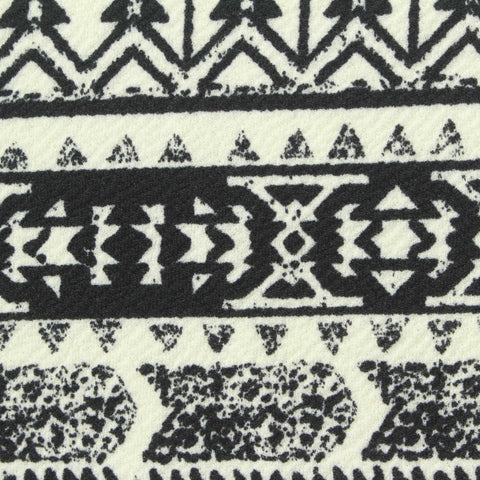 Black Geometric Crepe, Viscose