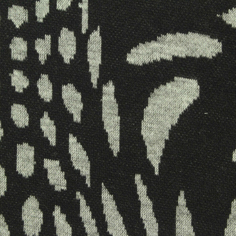 Black Abstract-Animal Print Knit, Poly-Viscose