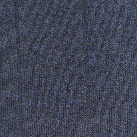 Dark Blue Marl Rib Knit, Viscose-Acrylic