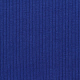 Polyester Viscose Stretch Rib Knit Fabric, 270 gsm, 145 cm — Blue