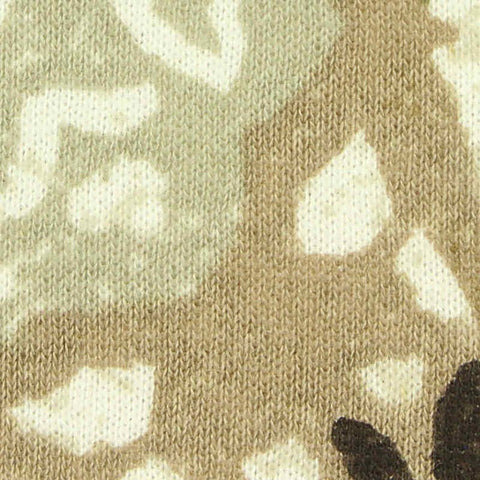 Green Abstract-Floral French Terry, Cotton-Poly