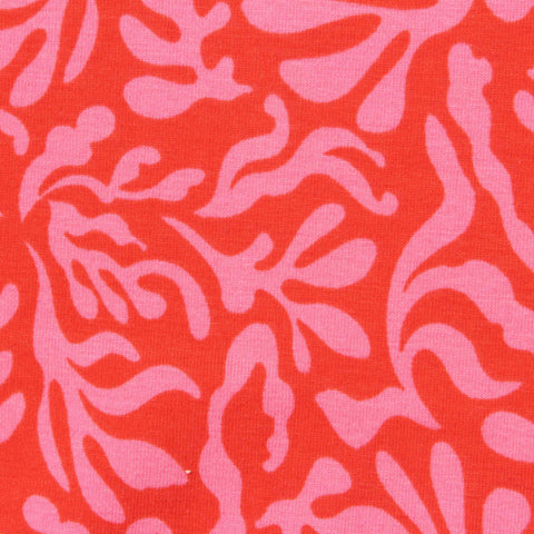 Pink Floral Jersey Knit, Cotton, 200 gsm