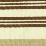 Brown Horizontal-Stripe Crepe, Cotton-Poly