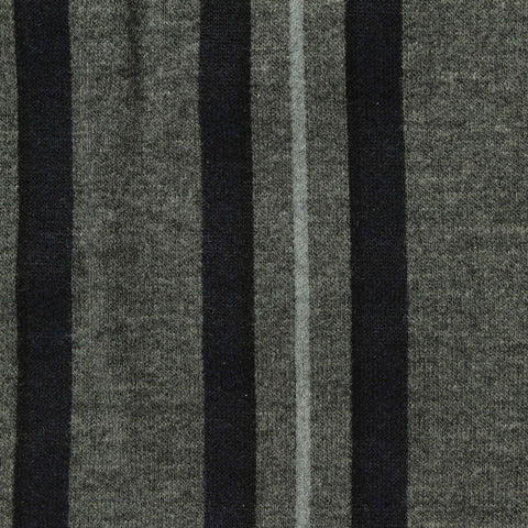 Grey Vertical-Stripe French Terry, Viscose-Cotton