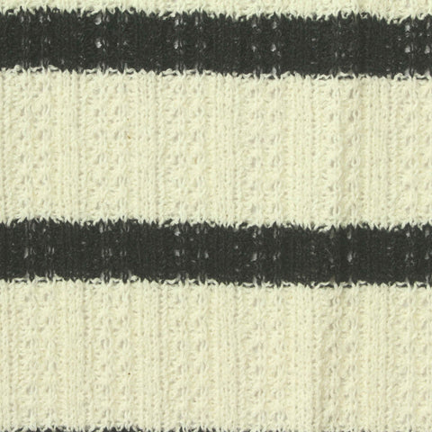 Dark Grey Horizontal-Stripe Chunky Knit, Cotton-Poly, 300 gsm
