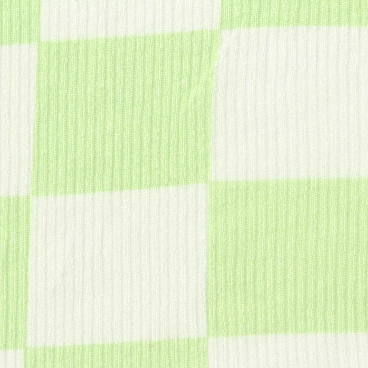Light Green Check Rib Knit, Viscose