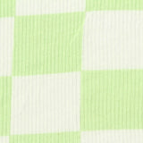 Light Green Check Rib Knit, Viscose