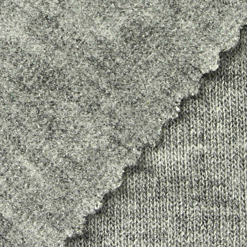 Heather Grey Marl French Terry, Polyester, 280 gsm