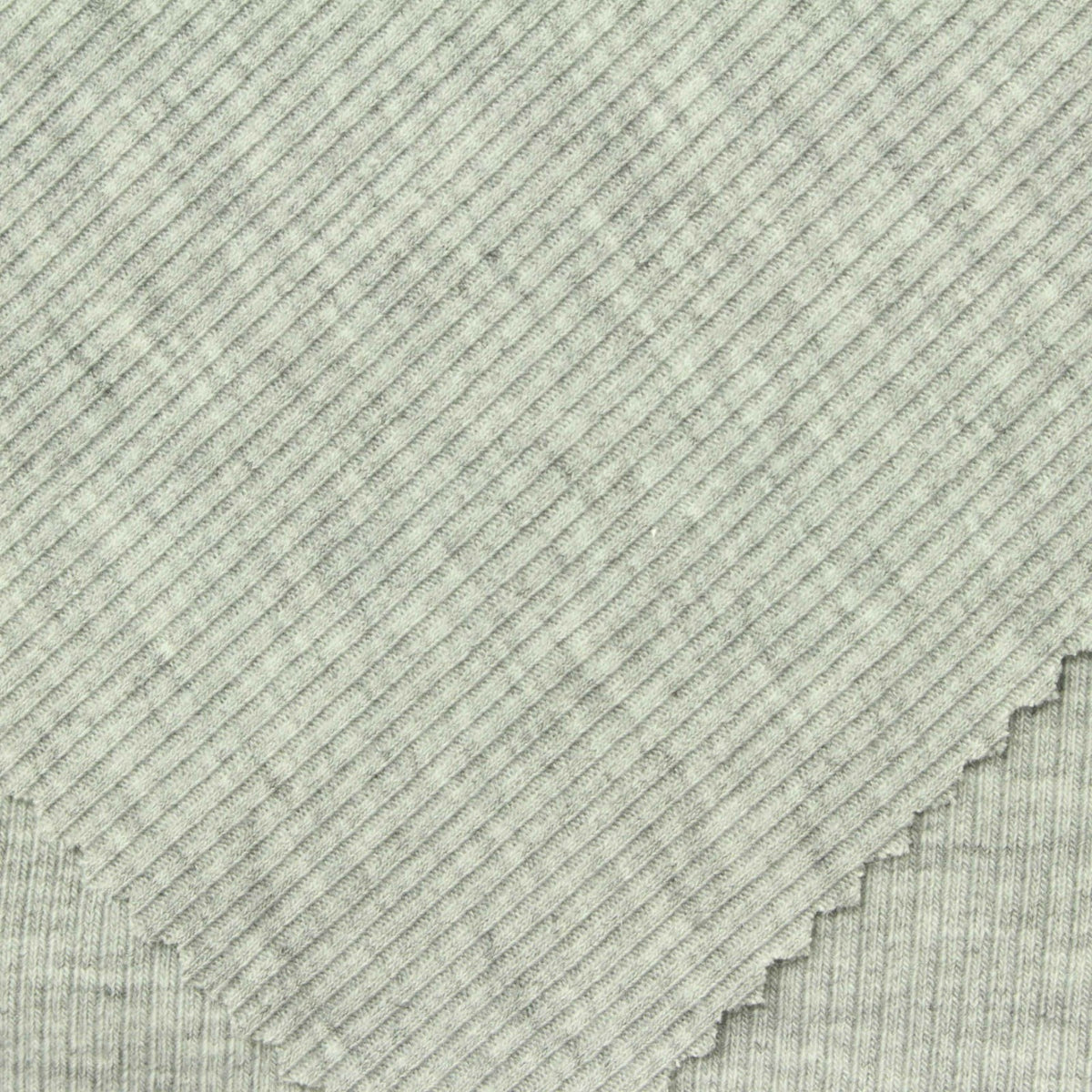 Light Grey Marl Rib Knit, Polyester, 310 gsm, 120 cm