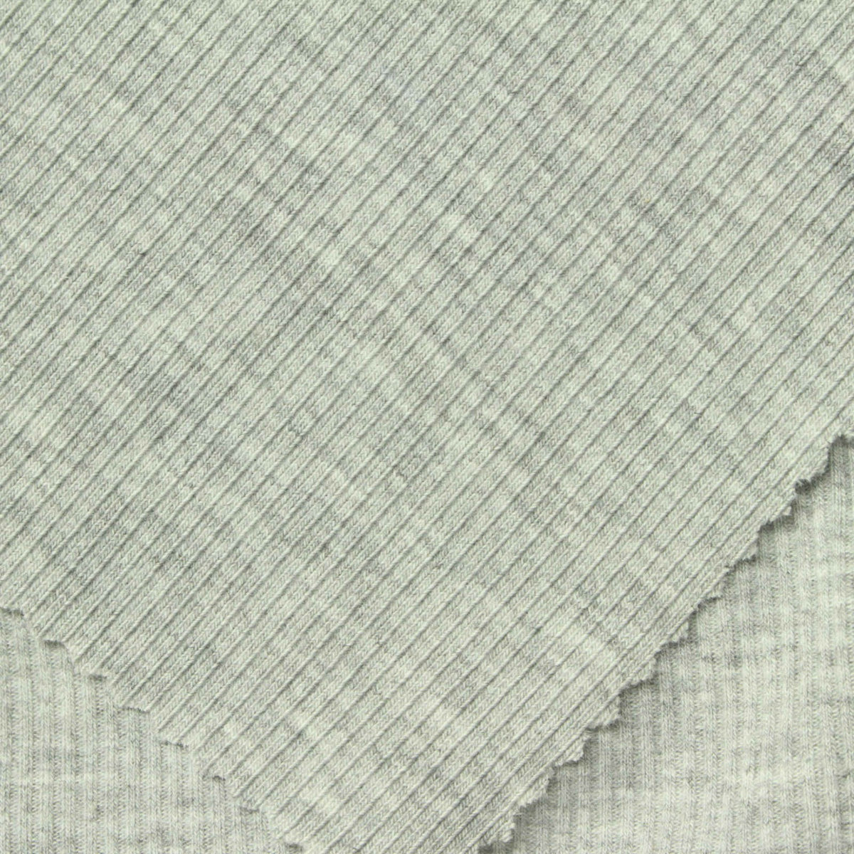 Heather Polyester Stretch Rib Knit Fabric, 320 gsm, 120 cm — Grey
