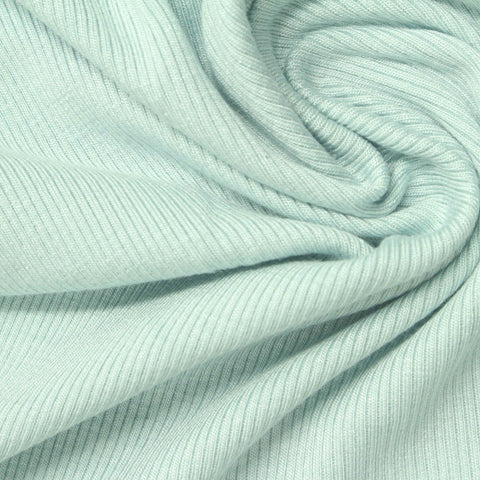 Viscose Stretch Rib Knit Fabric, 290 gsm, 120 cm — Blue