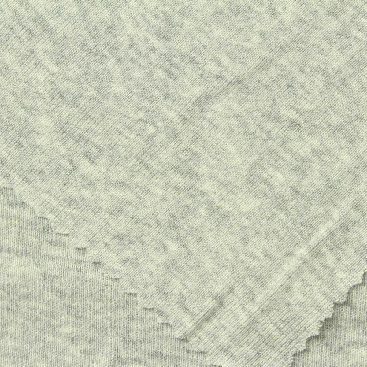 Light Grey Heathered-Marl Rib Knit, Cotton, 180 gsm