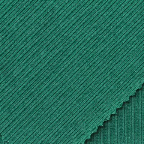 Polyester Stretch Rib Knit Fabric, 300 gsm, 120 cm — Green