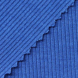 Polyester Stretch Rib Knit Fabric, 310 gsm, 120 cm — Blue — texture