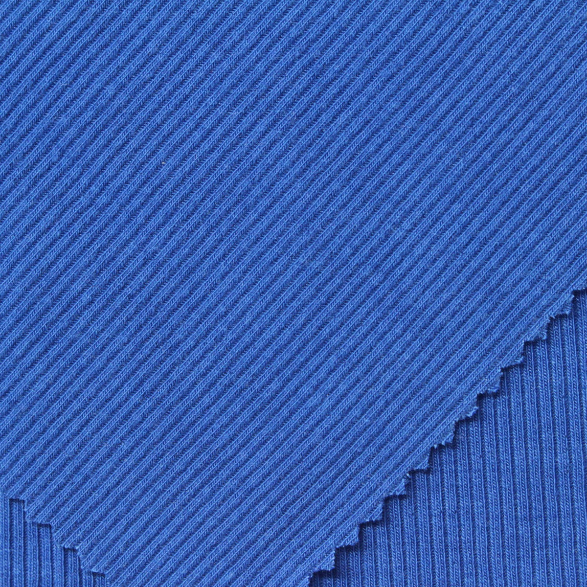 Polyester Stretch Rib Knit Fabric, 310 gsm, 120 cm — Blue