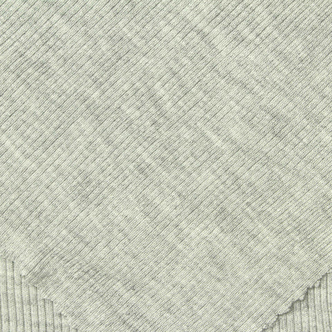 Heather Viscose Stretch Rib Knit Fabric, 270 gsm, 120 cm — Grey