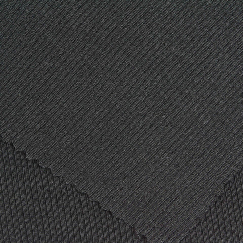 Polyester Stretch Rib Knit Fabric, 330 gsm, 120 cm — Grey