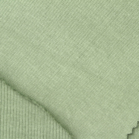 Light Green Marl Rib Knit, Viscose