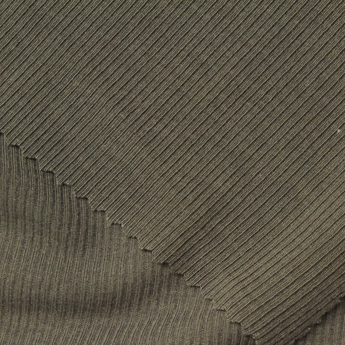 Polyester Stretch Rib Knit Fabric, 290 gsm, 120 cm — Khaki