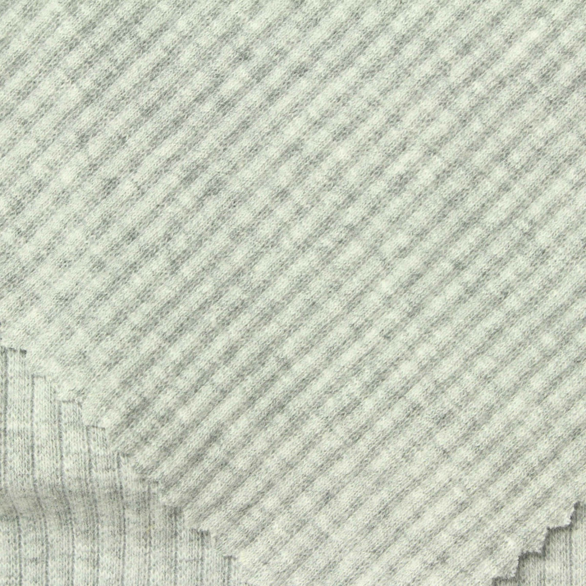 Light Grey Marl Rib Knit, 260 gsm, 110 cm