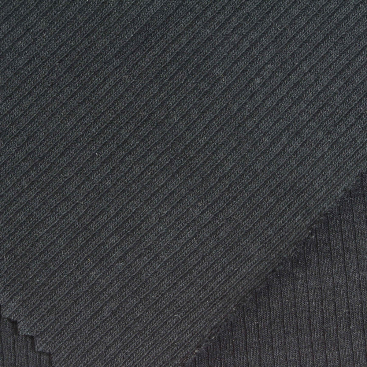 Rib Knit Fabric, 250 gsm, 110 cm — Black