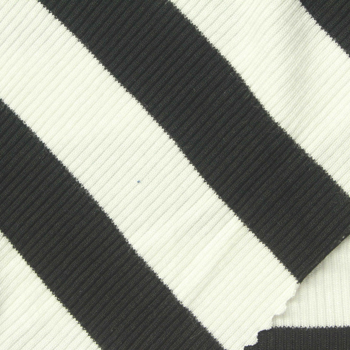 Black Diagonal-Stripe Rib Knit, Viscose, 240 gsm