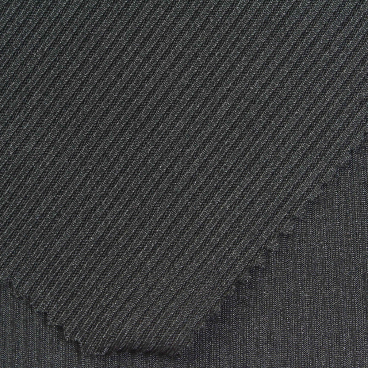 Brushed Polyester Stretch Rib Knit Fabric, 270 gsm, 165 cm — Grey