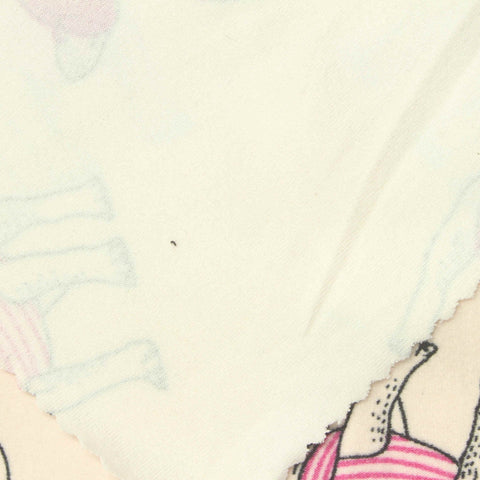 Pink Cartoon-Animal Print Milk Silk Knit, Polyester