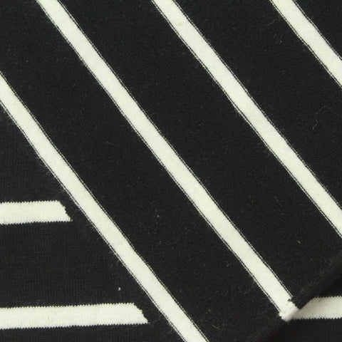 Black Diagonal-Stripe Jersey Knit, Cotton