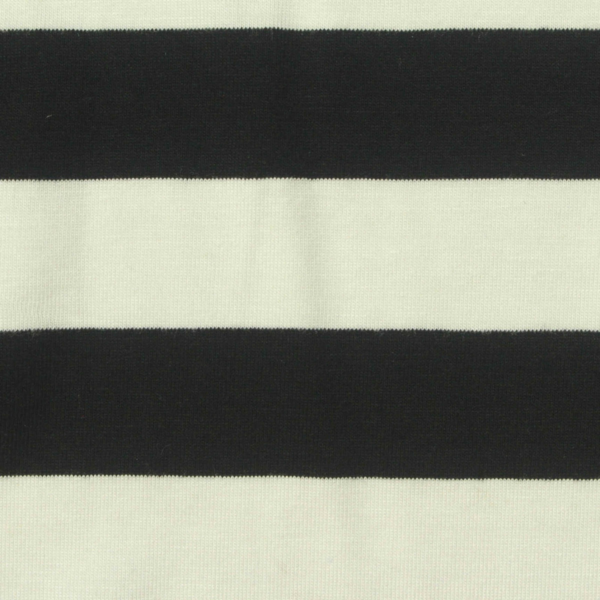 Black Horizontal-Stripe Jersey Knit, Viscose, 210 gsm, 170 cm