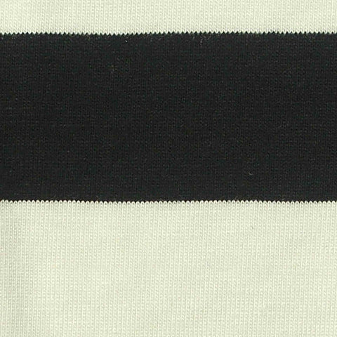 Black Horizontal-Stripe Jersey Knit, Viscose, 210 gsm, 170 cm