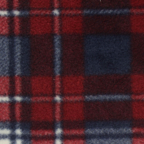 Red Plaid Fleece, Polyester, 160 gsm