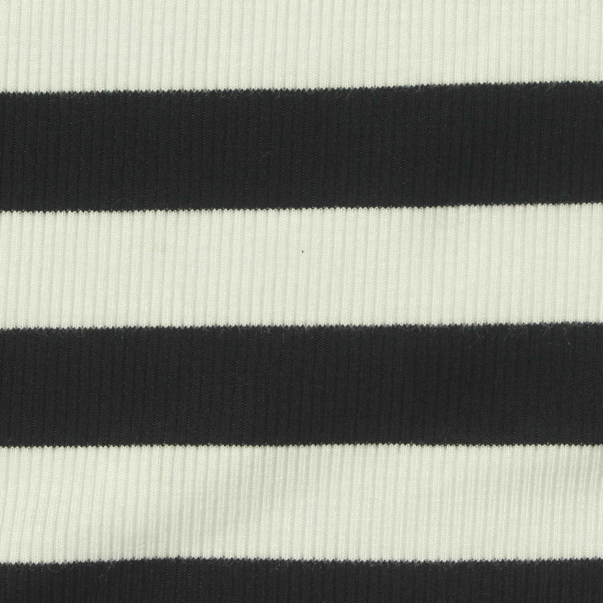Black Horizontal-Stripe Rib Knit, Viscose, 320 gsm, 140 cm