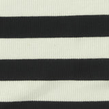 Black Horizontal-Stripe Rib Knit, Viscose
