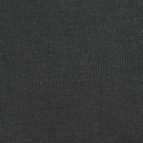Polyester Cotton Stretch Rib Knit Fabric, 400 gsm, 140 cm — Black