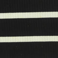 Striped Viscose Stretch Rib Knit Fabric, 300 gsm, 120 cm — Black