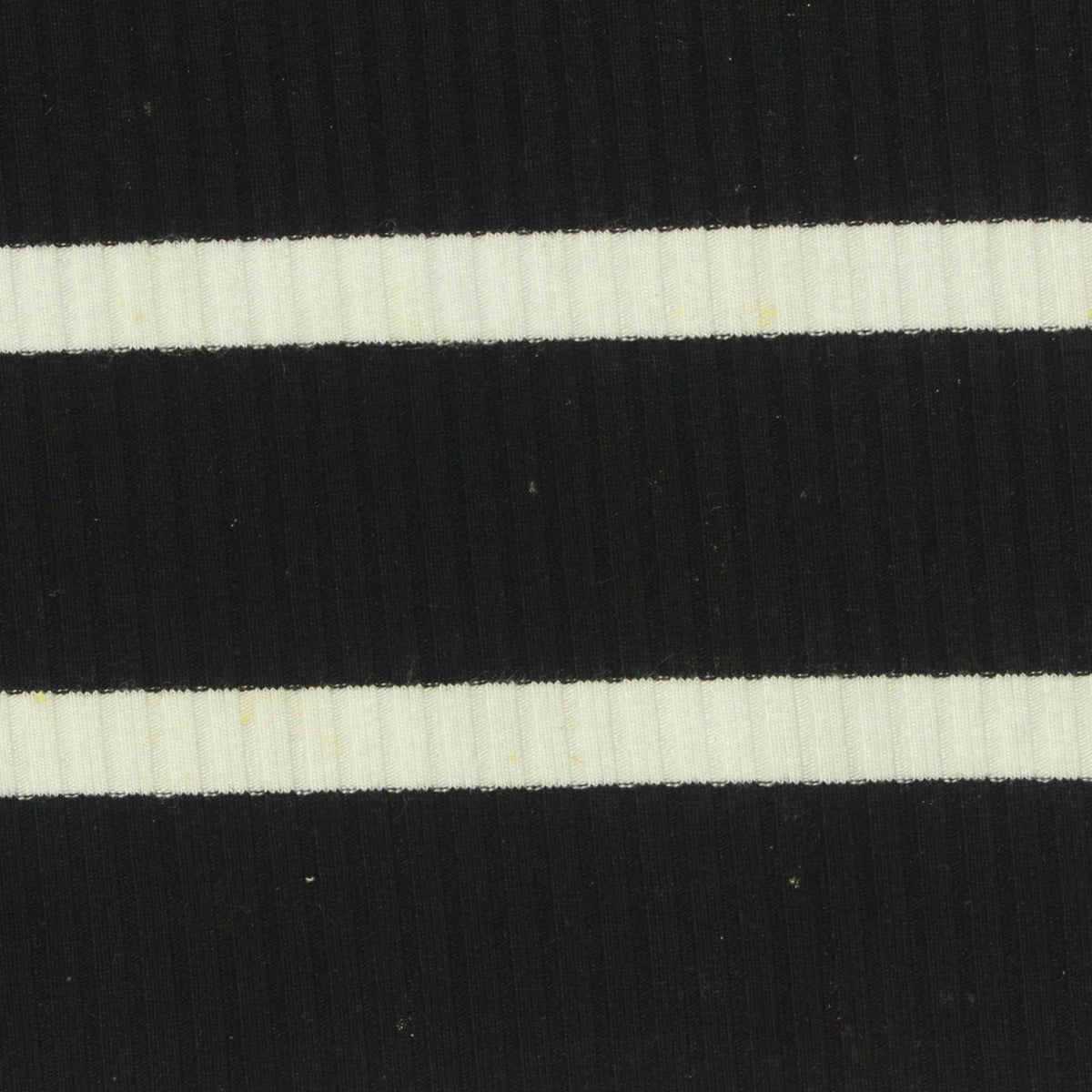 Striped Viscose Stretch Rib Knit Fabric, 300 gsm, 120 cm — Black
