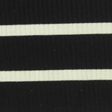 Striped Viscose Stretch Rib Knit Fabric, 300 gsm, 120 cm — Black